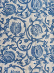Sanganeri Double Bedsheet - Blue Floral