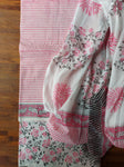 Sanganeri Cotton Suit Set - White & Pink