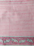Sanganeri Cotton Suit Set - White & Pink