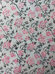 Sanganeri Cotton Suit Set - White & Pink