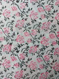 Sanganeri Cotton Suit Set - White & Pink