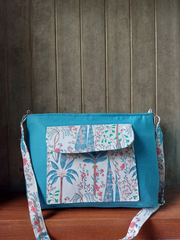 Cotton Rectangle Bag - Sky Blue