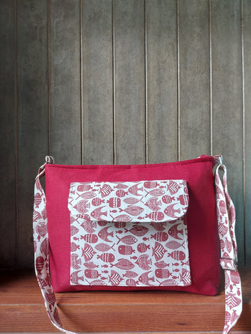 Cotton Rectangle Bag - Maroon