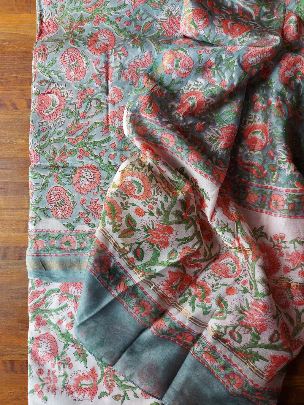 Chanderi Suit Set - Grey