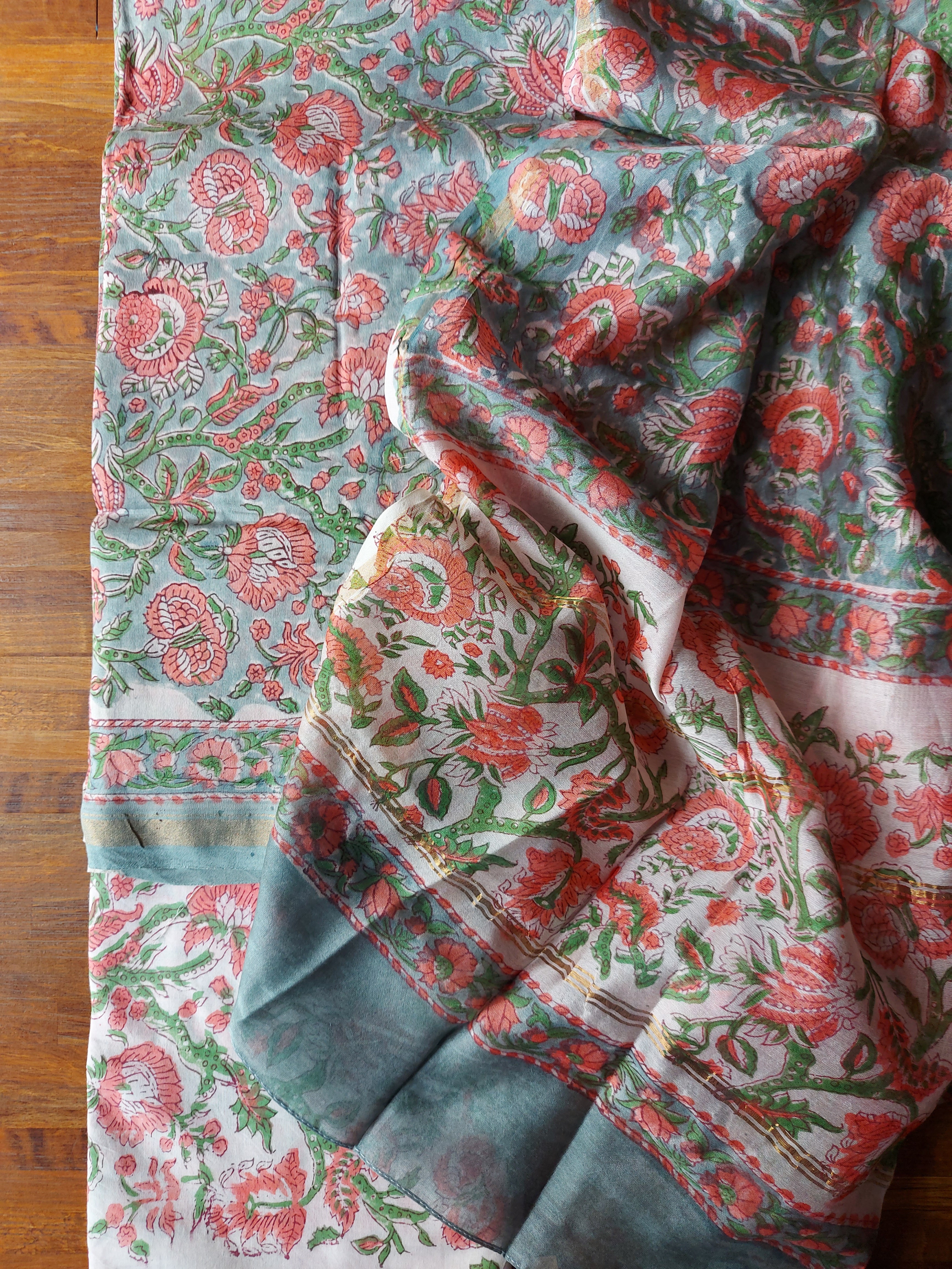 Chanderi Suit Set - Grey