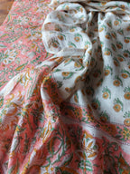 Chanderi Suit Set - Peach Floral