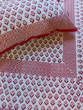 Sanganeri Double Bedsheet - Red Butti