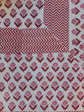 Sanganeri Double Bedsheet - Red Butti