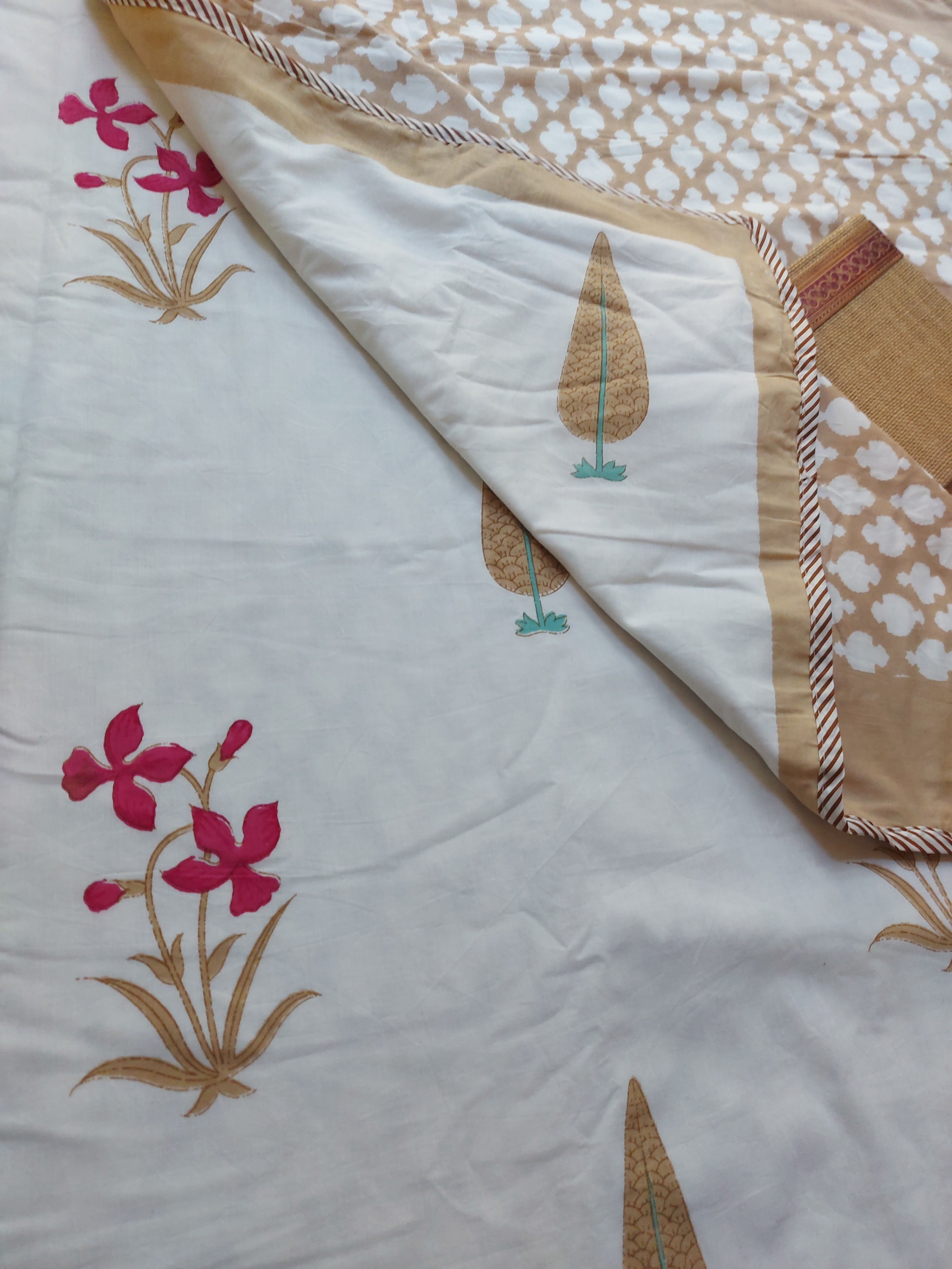 Sanganeri Single Dohar - Pink