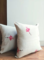 Floral Cotton Cushion Cover - 16" × 16"