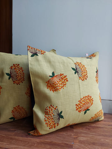 Floral Cotton Cushion Cover - 16" × 16"