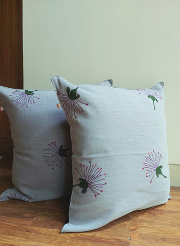 Floral Cotton Cushion Cover - 16" × 16"