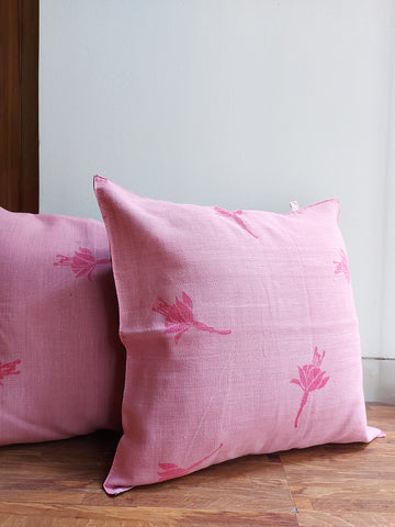 Floral Cotton Cushion Cover - 16" × 16"