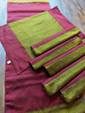 Table Mat & Table Runner Set - Khun - Maroon + Yellow