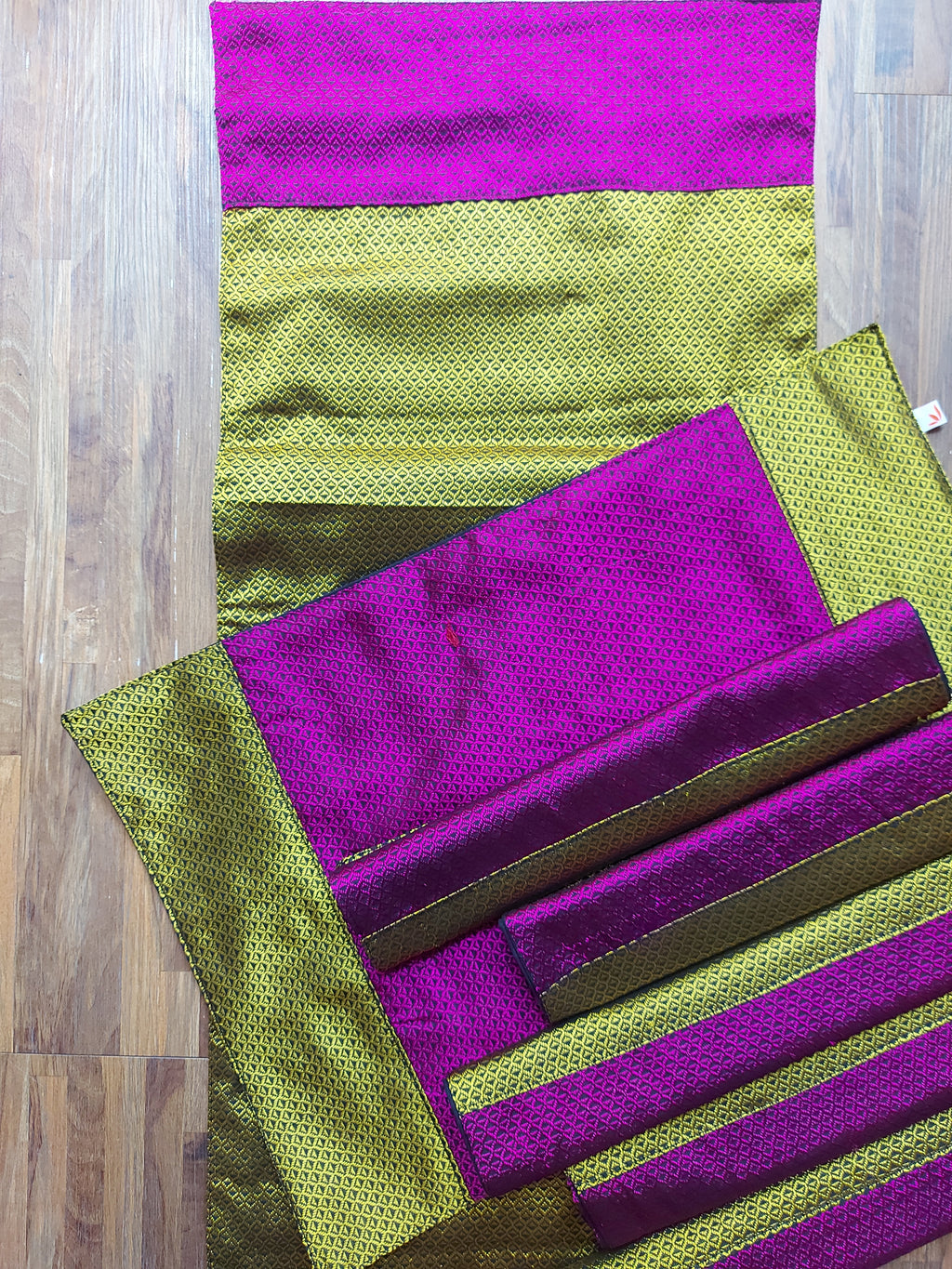 Table Mat & Table Runner Set - Khun - Pink + Yellow