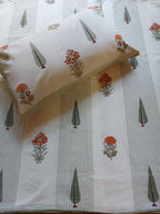 Baagh Double Bedsheet - Peach
