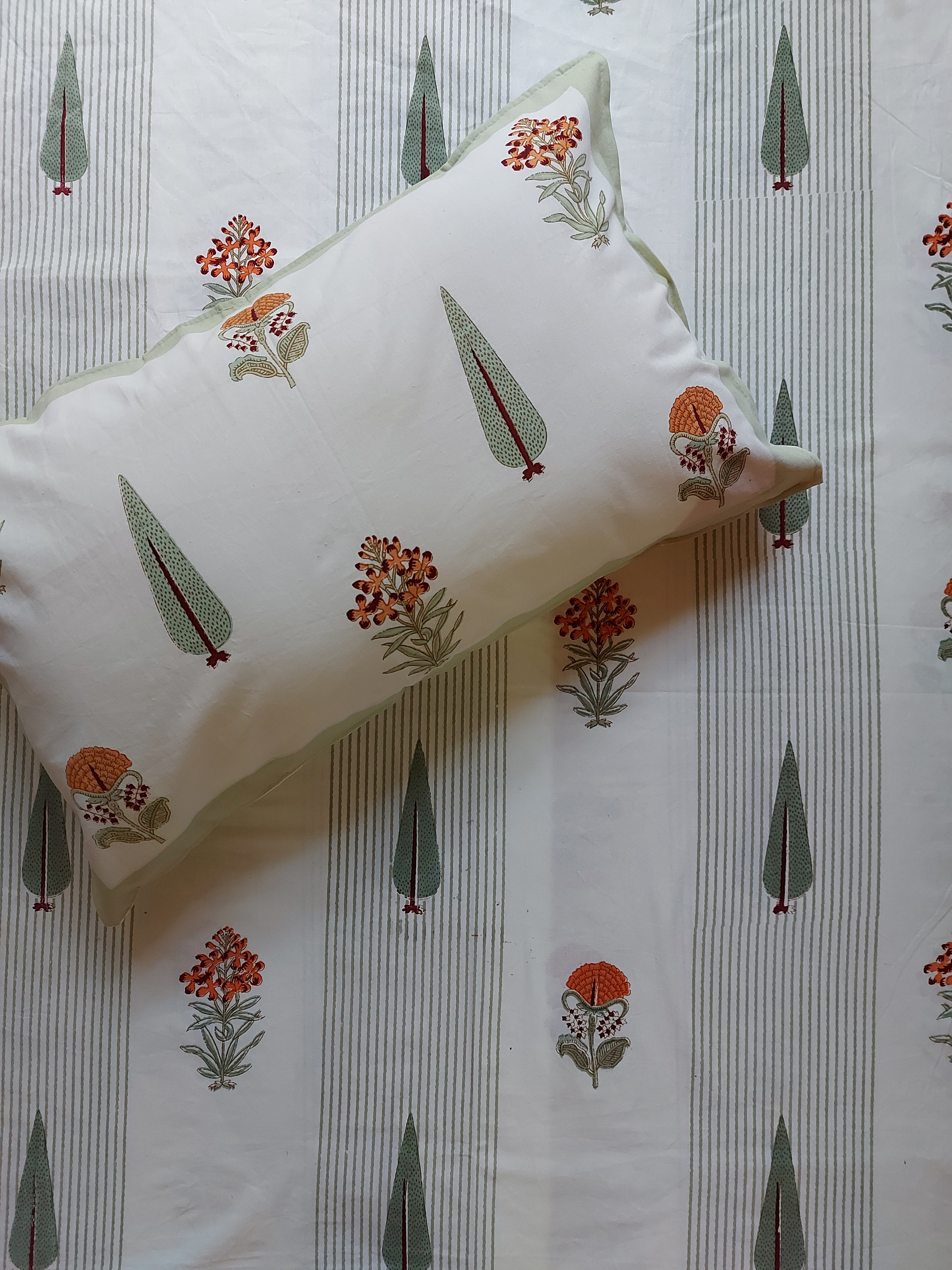 Baagh Double Bedsheet - Peach