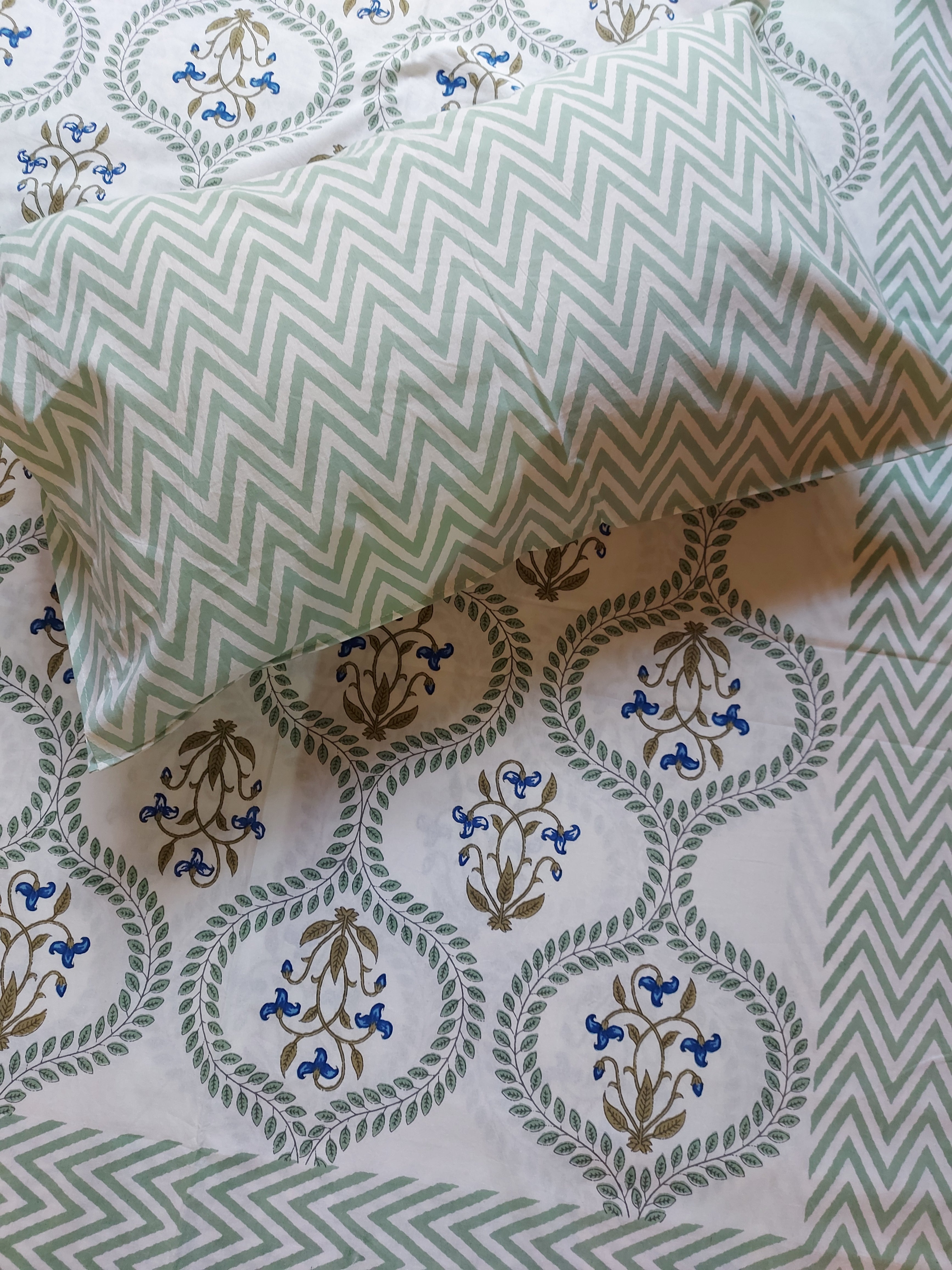 Baagh Double Bedsheet - Blue