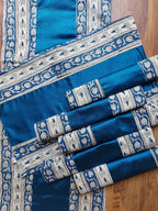 Table Mat & Table Runner Set - White + Blue Khun