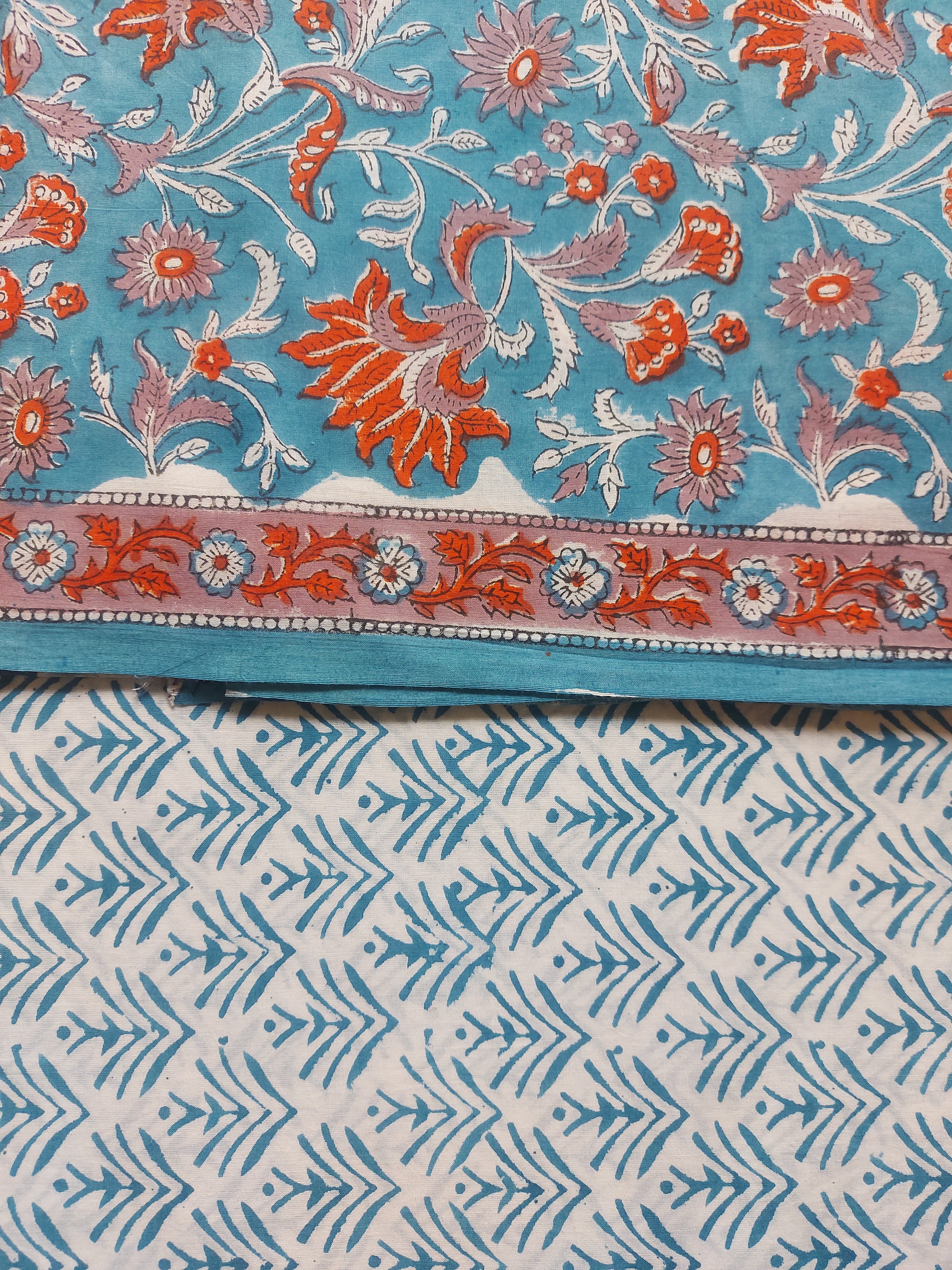 Sanganeri Cotton Suit Set - Blue