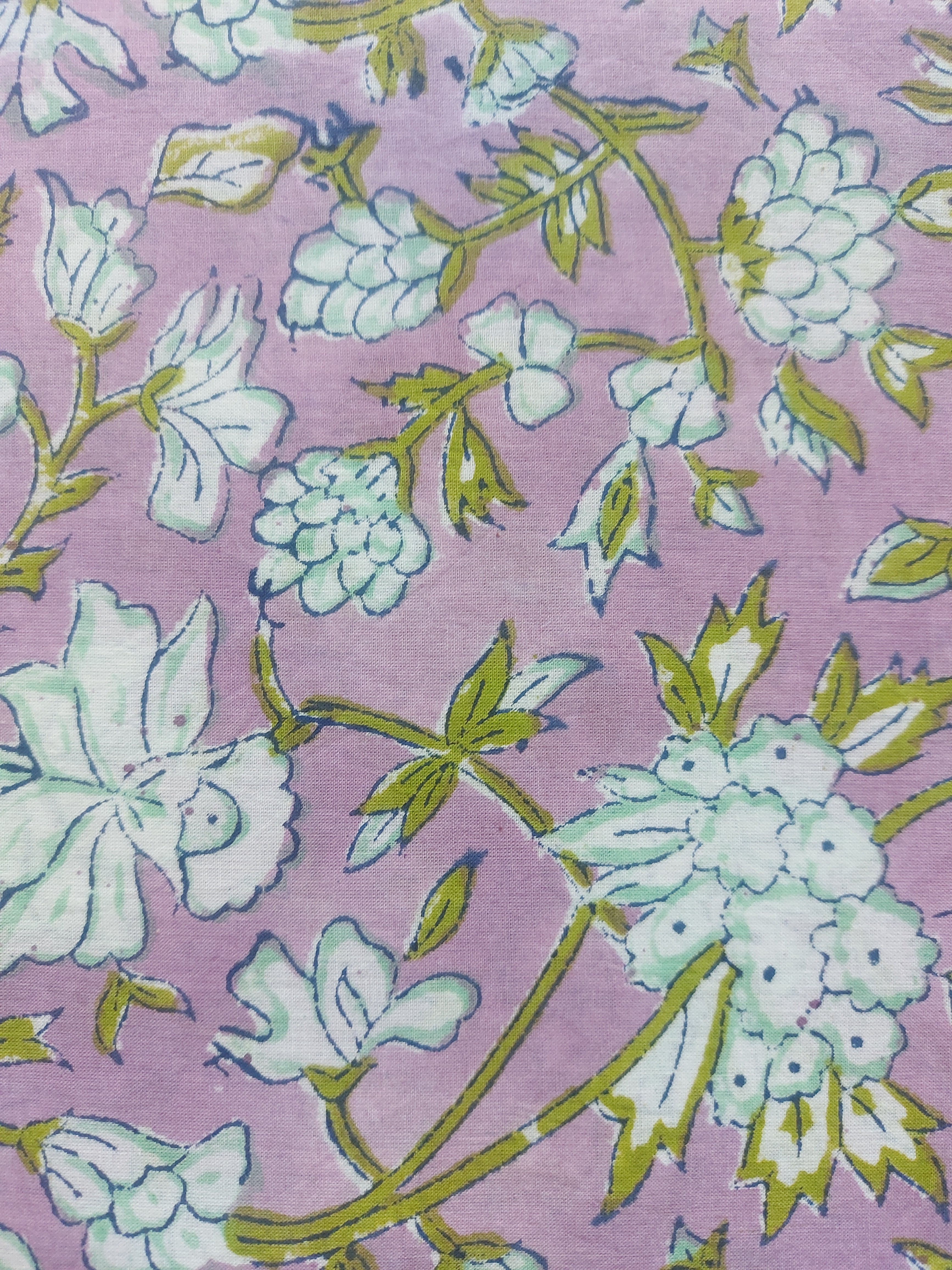 Sanganeri Cotton Suit Set - Light Purple