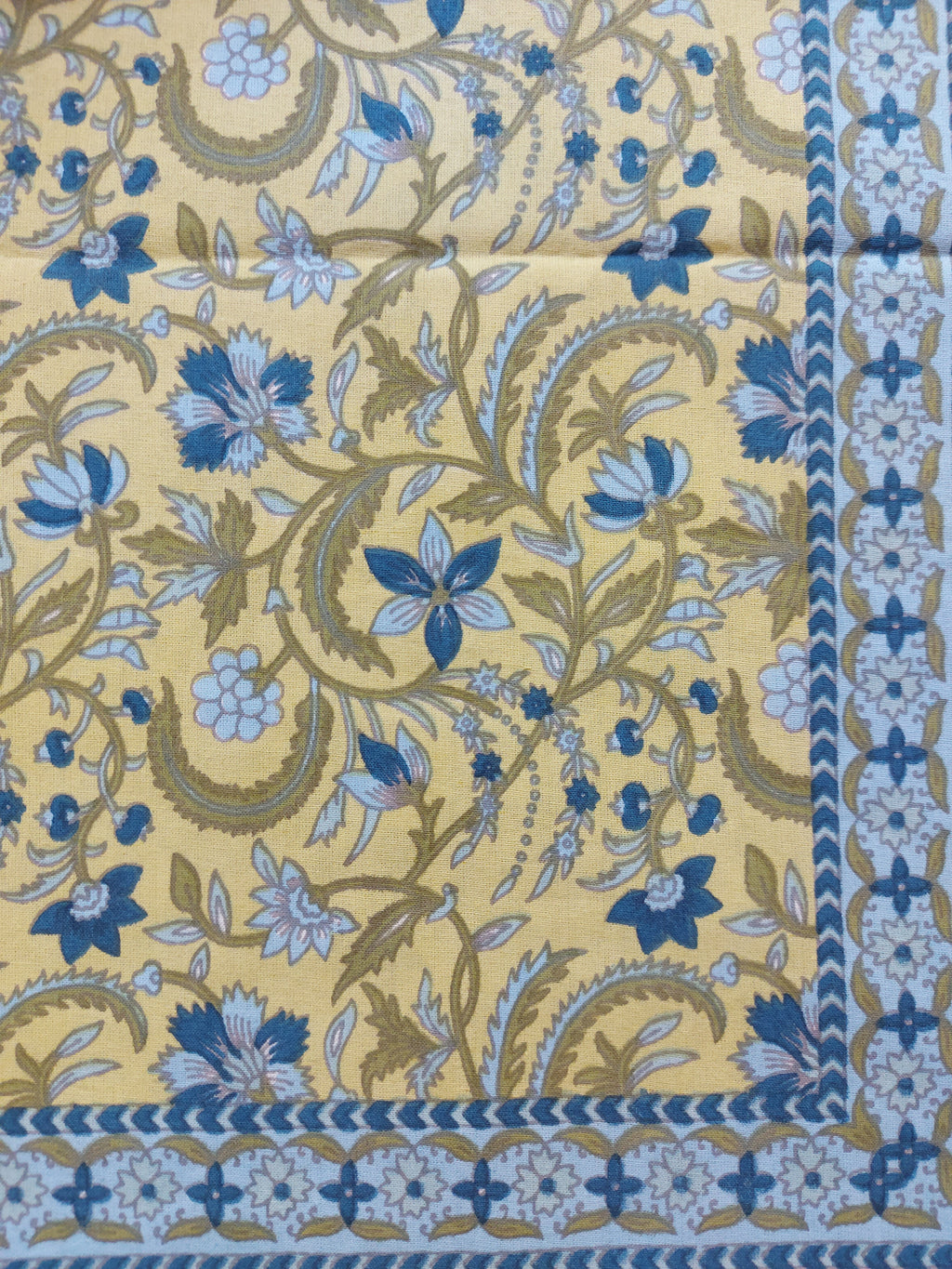 Baagh Double Bedsheet - Yellow & Blue