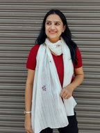 RUI - Organic Cotton Stole with Embroidery