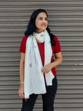 RUI - Organic Cotton Stole with Embroidery
