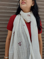 RUI - Organic Cotton Stole with Embroidery
