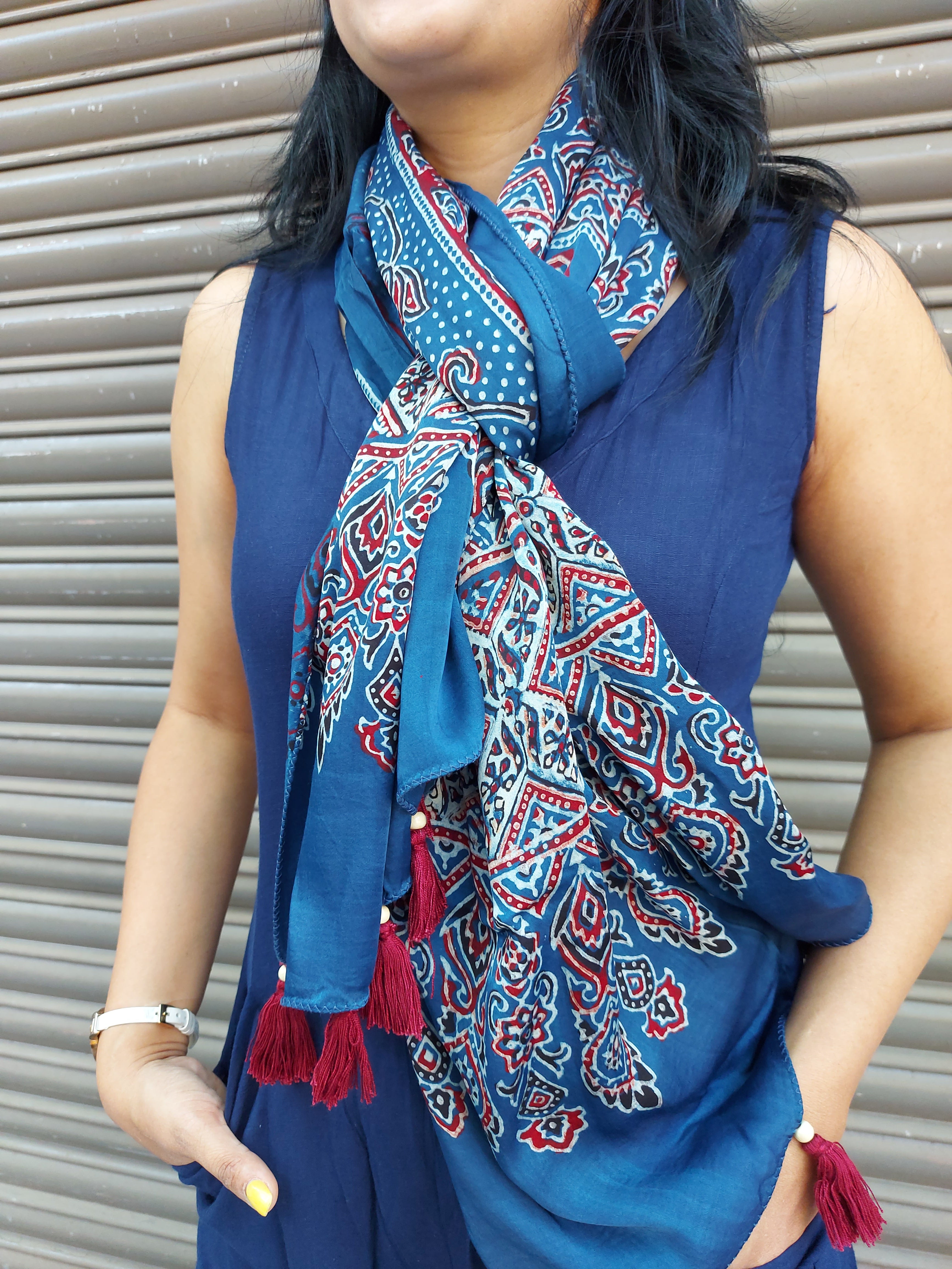 Modal Silk Ajrakh Stole