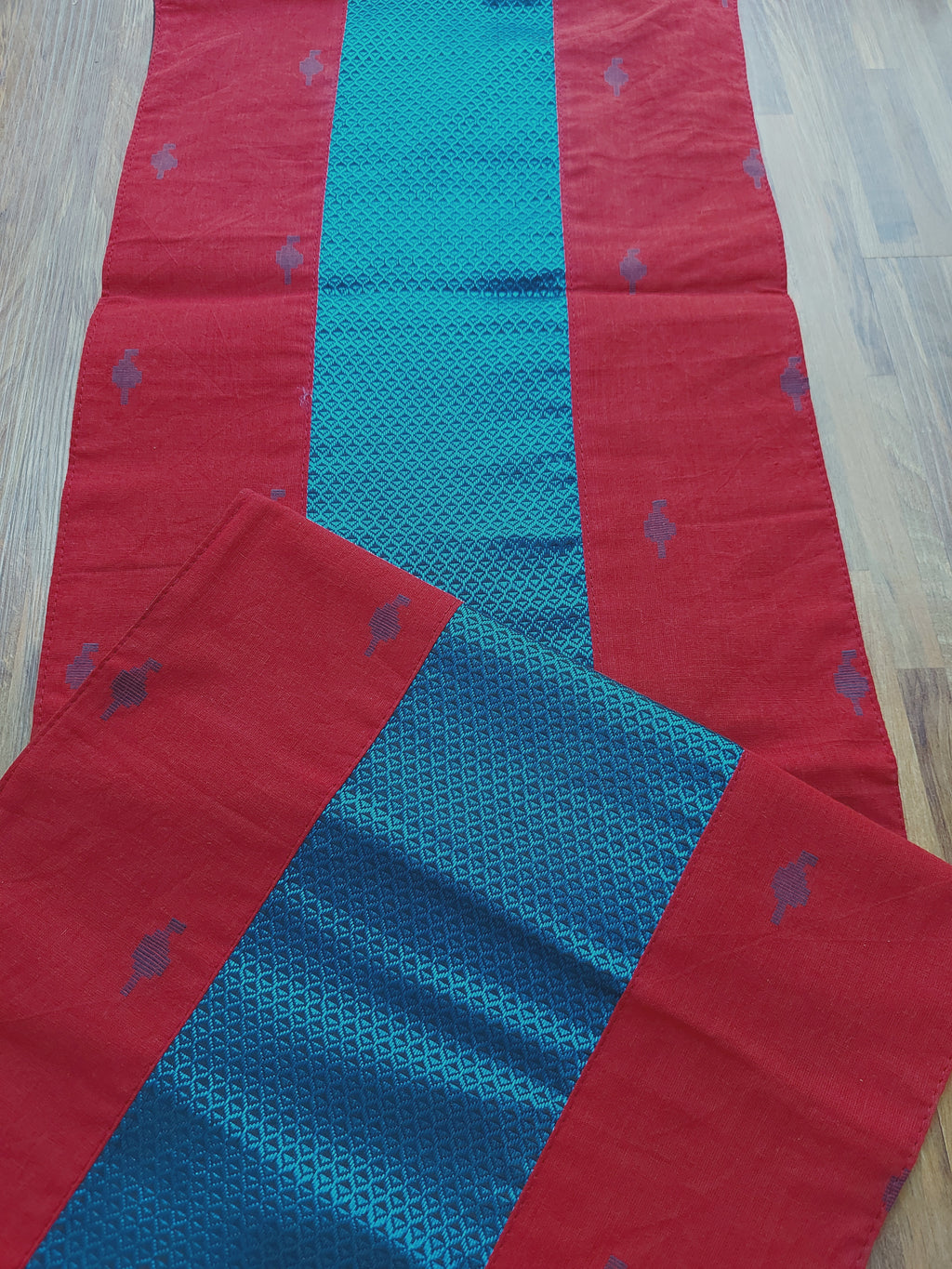 Table Mat & Table Runner Set - Red + Blue Khun