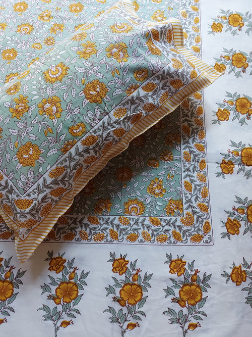 Baagh Double Bedsheet - Green