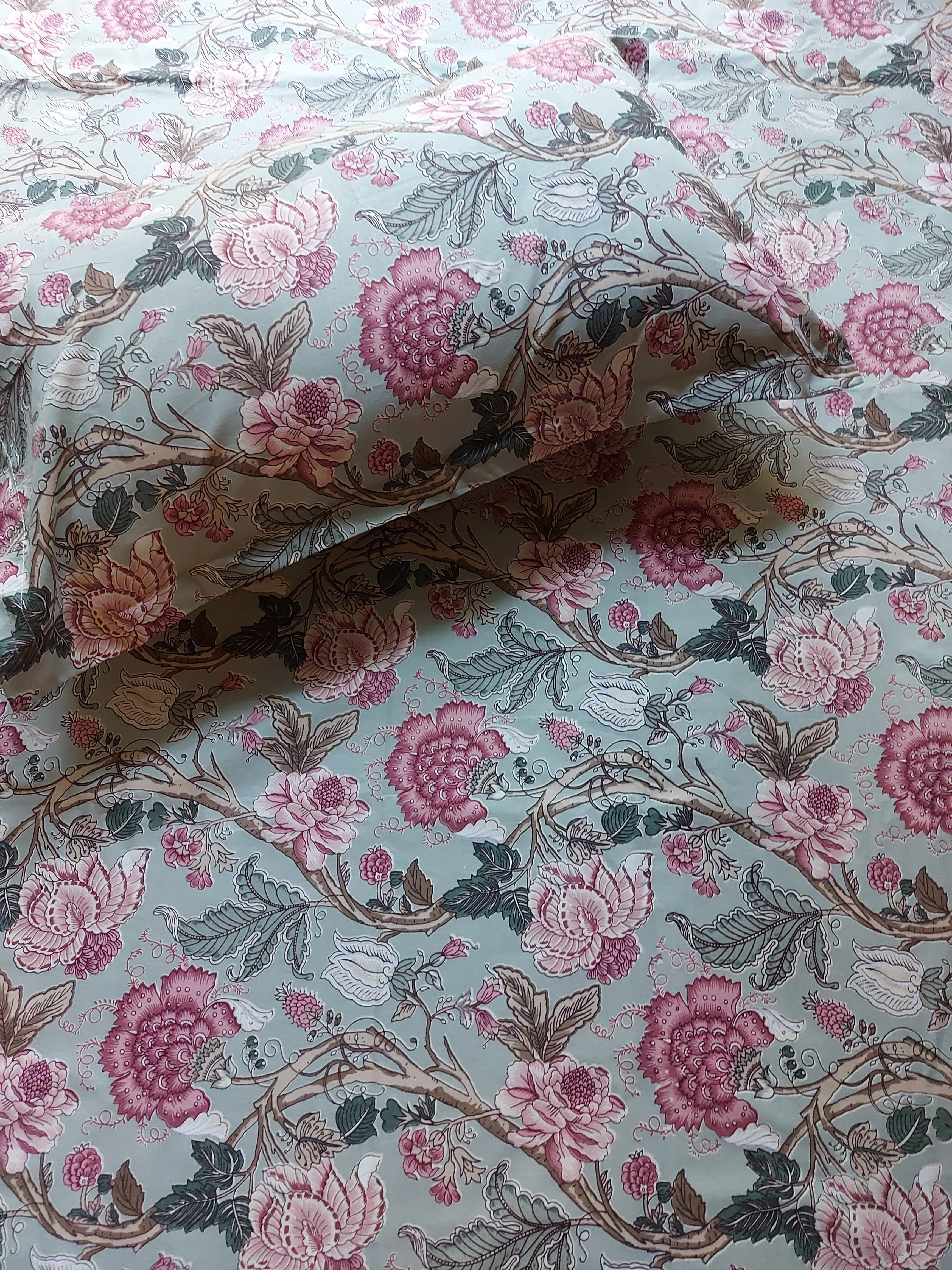Floral Double Bedsheet - Green