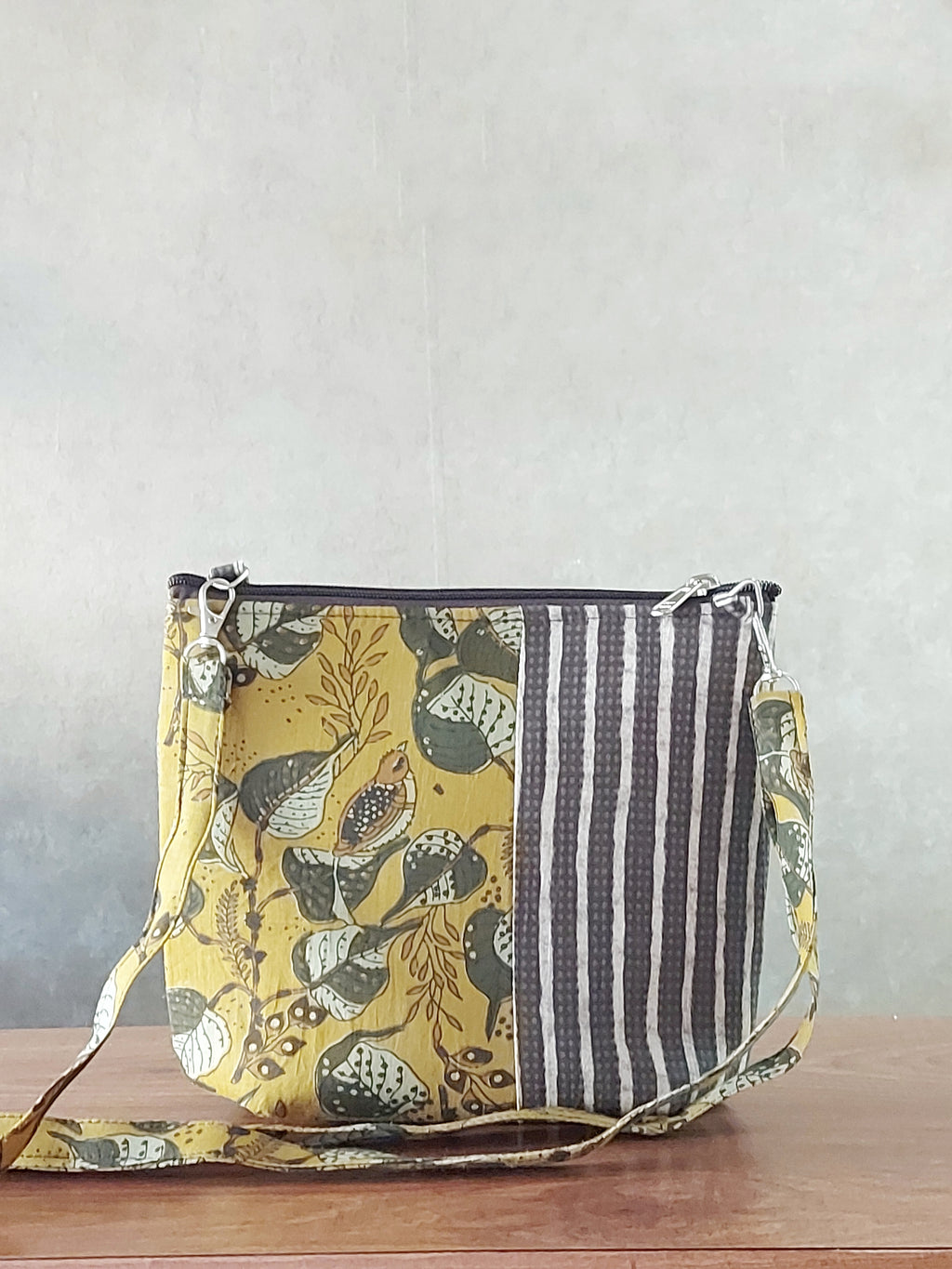 Cotton Basket Sling - Yellow & Grey