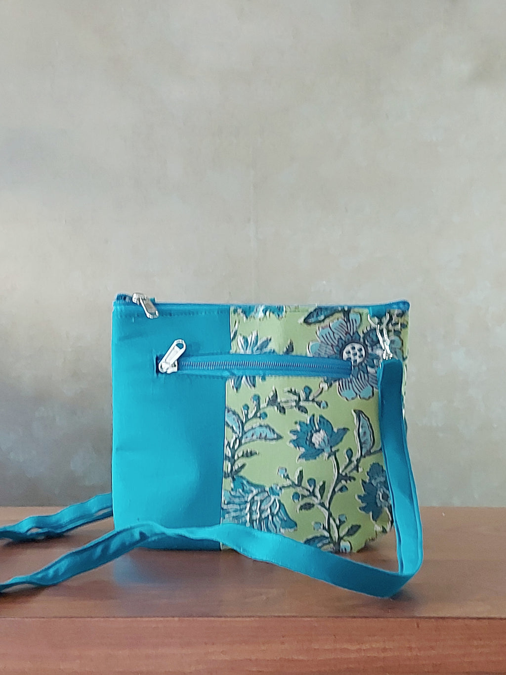 Cotton Basket Sling - Green & Blue