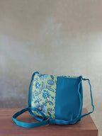 Cotton Rectangle Bag - Green & Blue