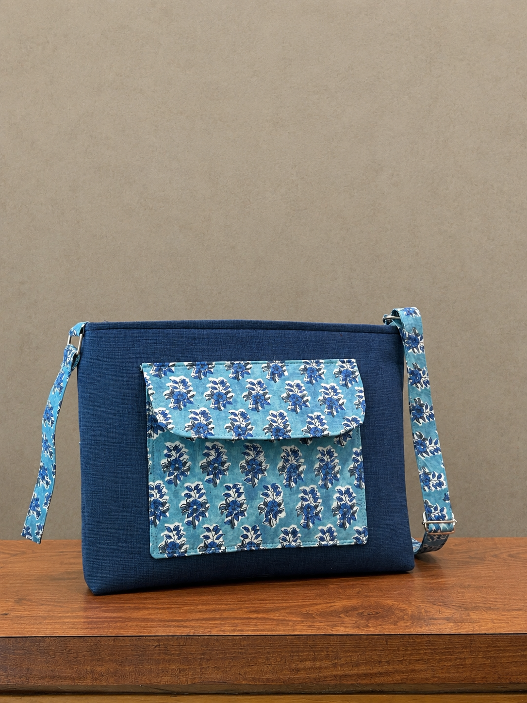 Cotton Rectangle Bag - Blue