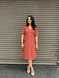 Woman's Casual Dress - Rust Orange