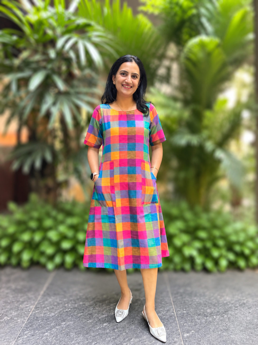 Woman's Casual Dress - Madras Checks