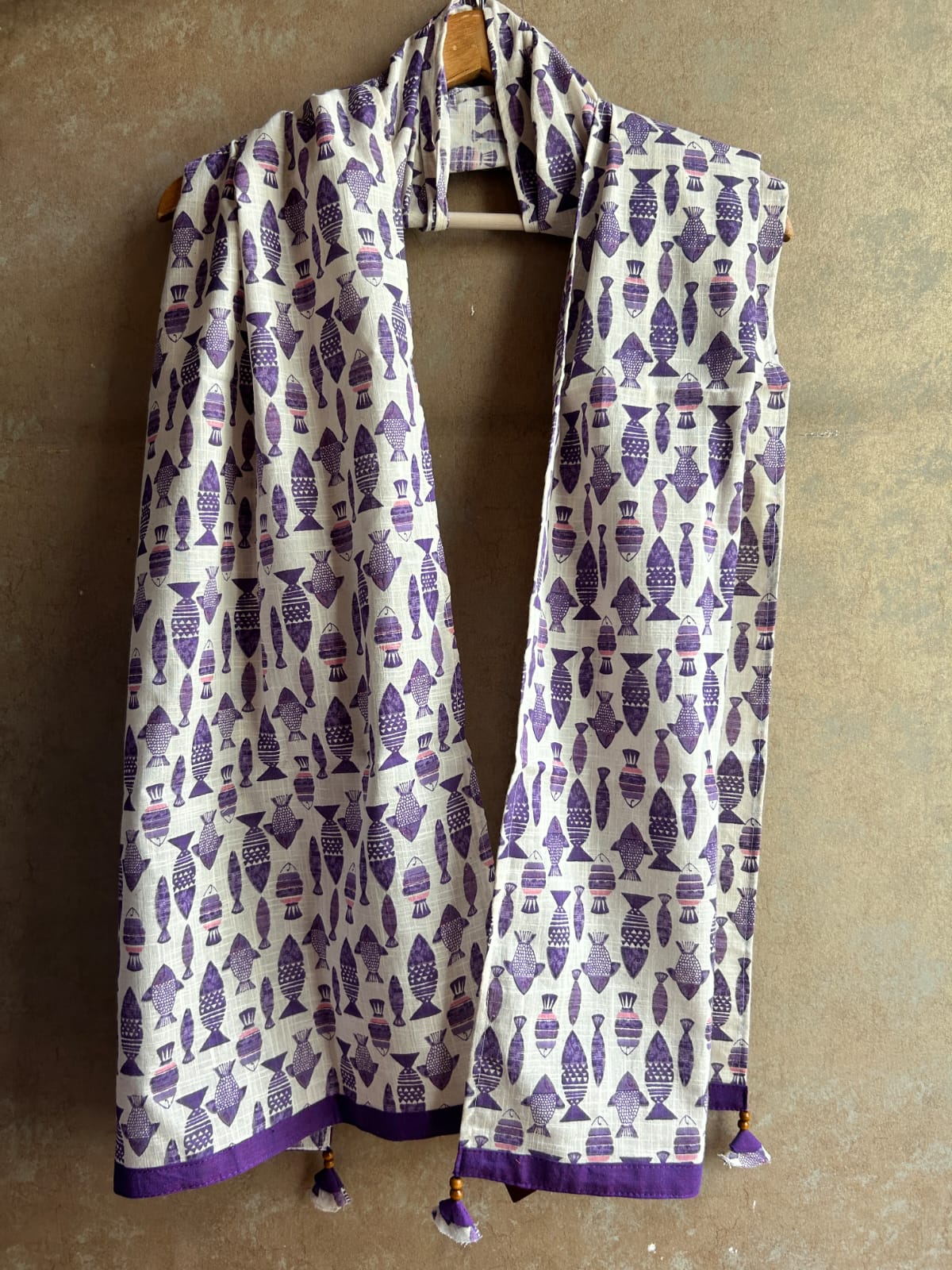 Cotton Stole - Purple