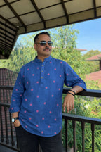 Men's Short Kurta - Blue