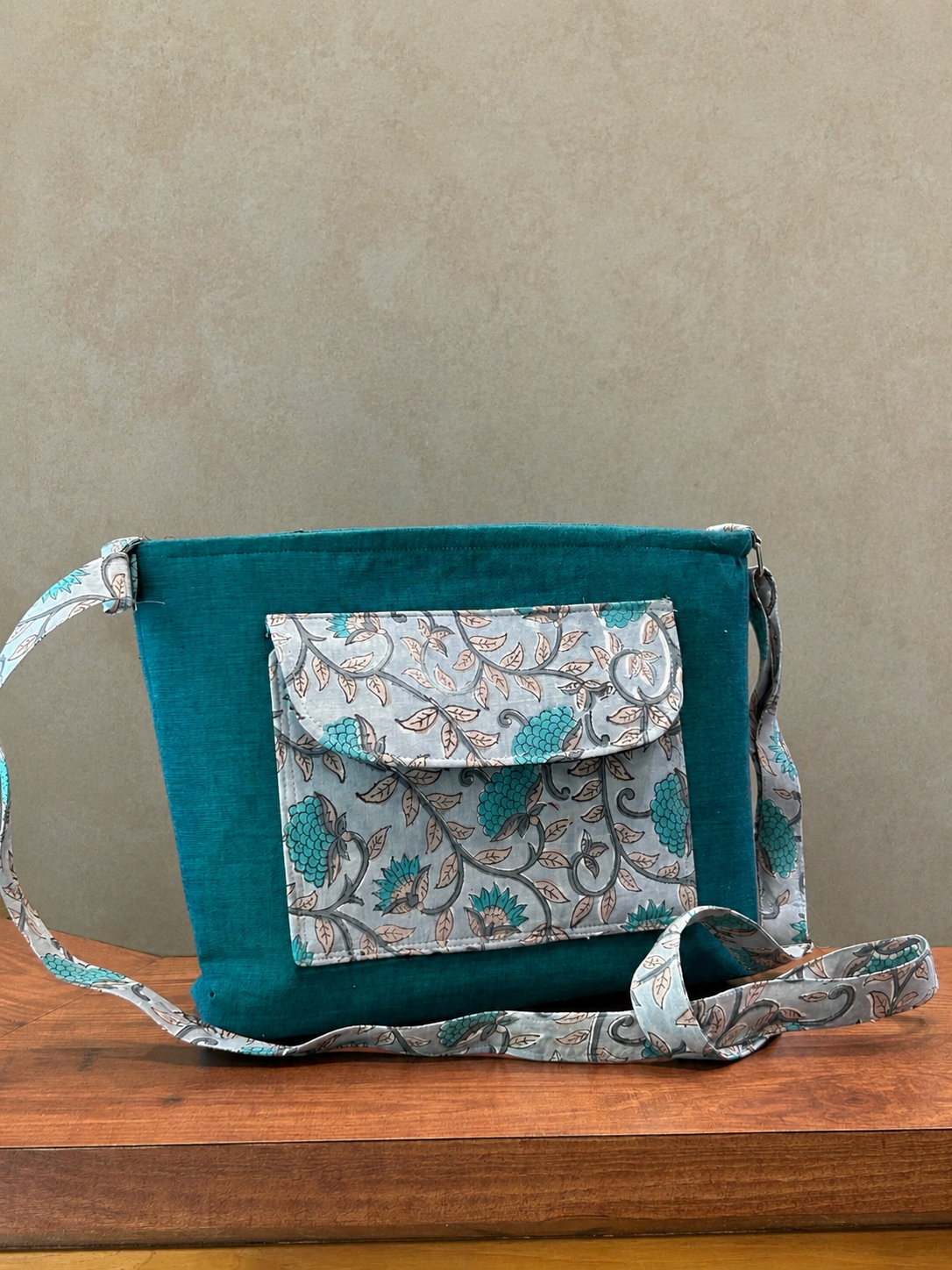 Cotton Rectangle Bag - Teal