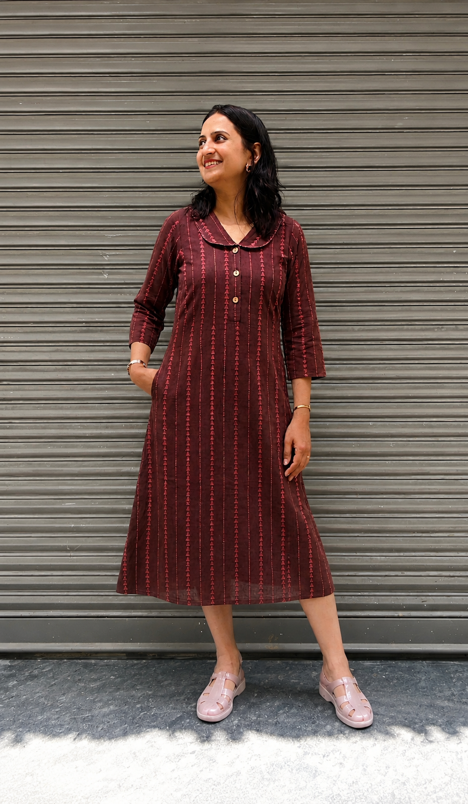 Woman's Casual Dress - Brown