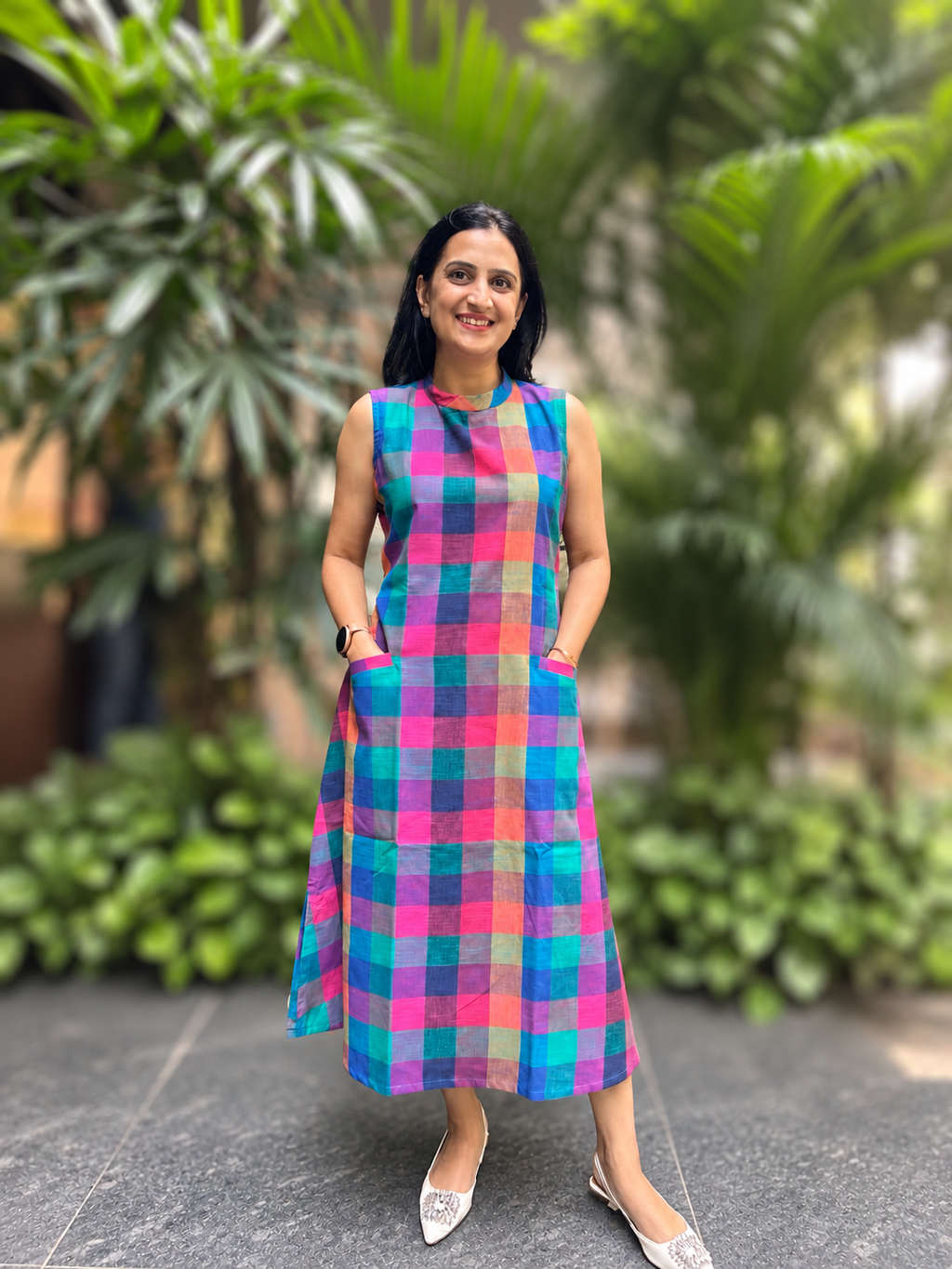 Woman's Casual Dress - Madras Checks