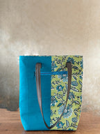 Cotton Tote Bag with Leather Belt - Green