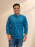 Men's Short Kurta - Teal
