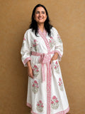Waffle Bathrobe - Pink Flower