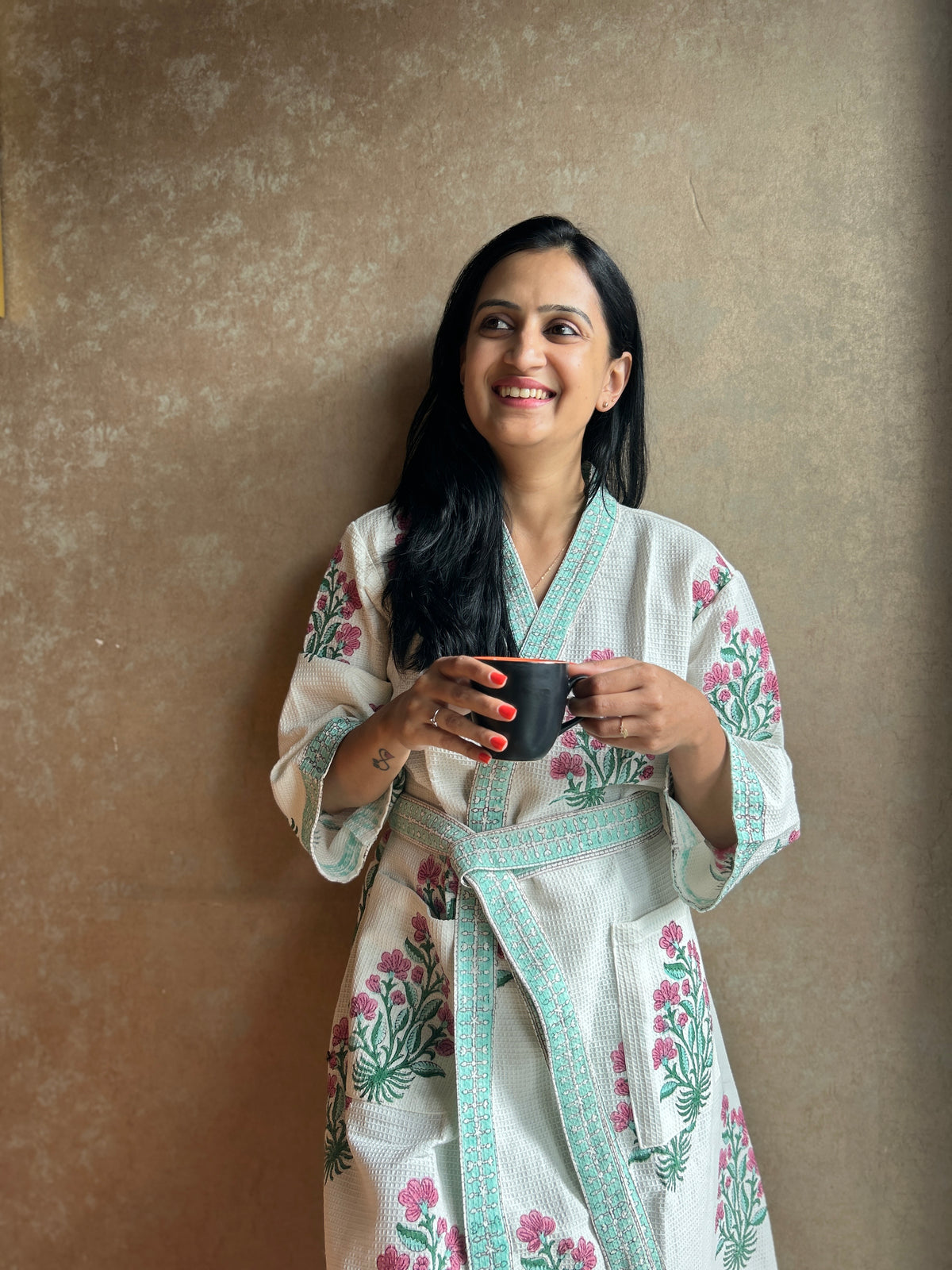 Waffle Bathrobe - Pink