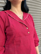Woman's  Cotton Kurti - Red