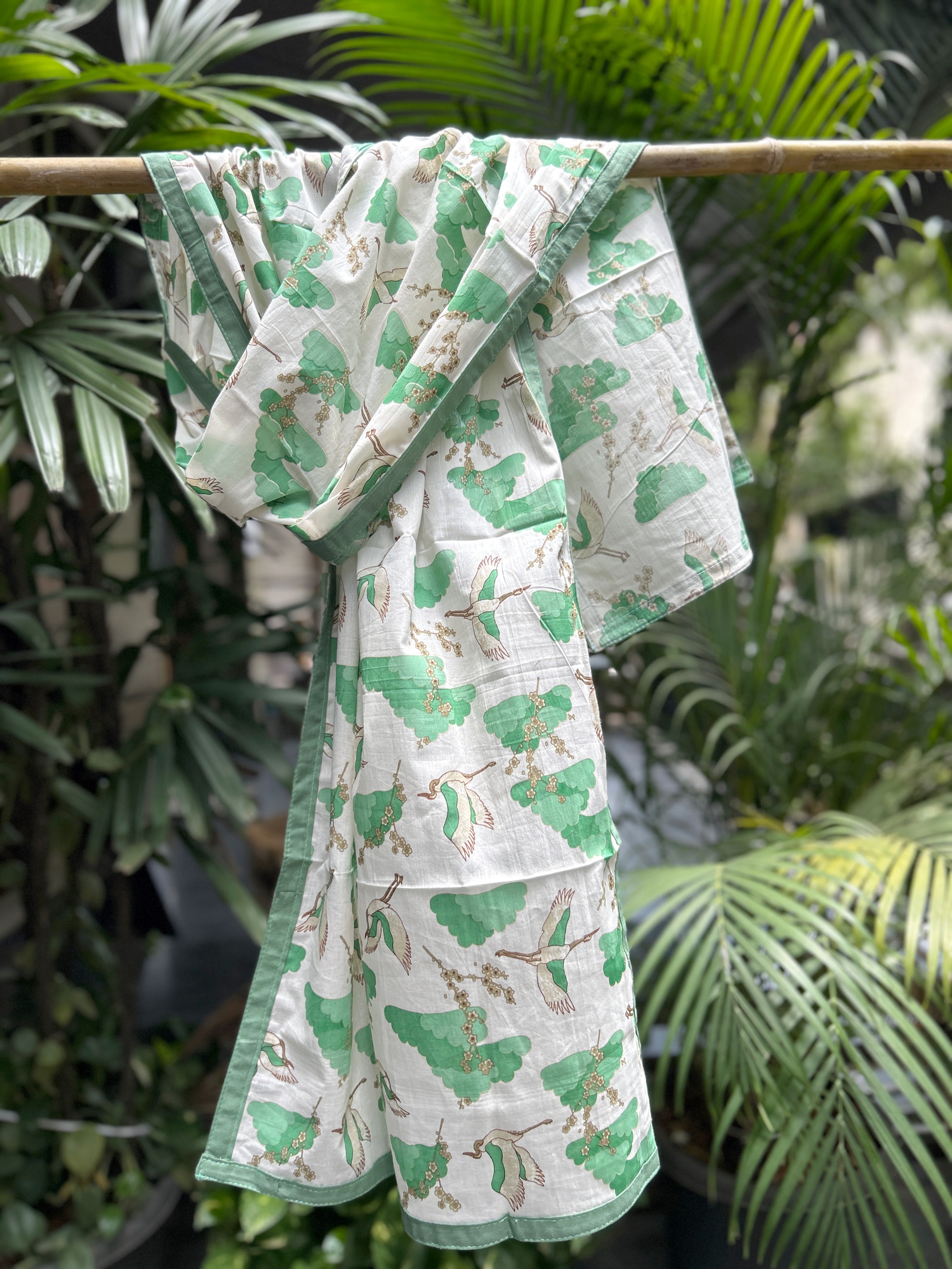 Cotton Stole - Light Green